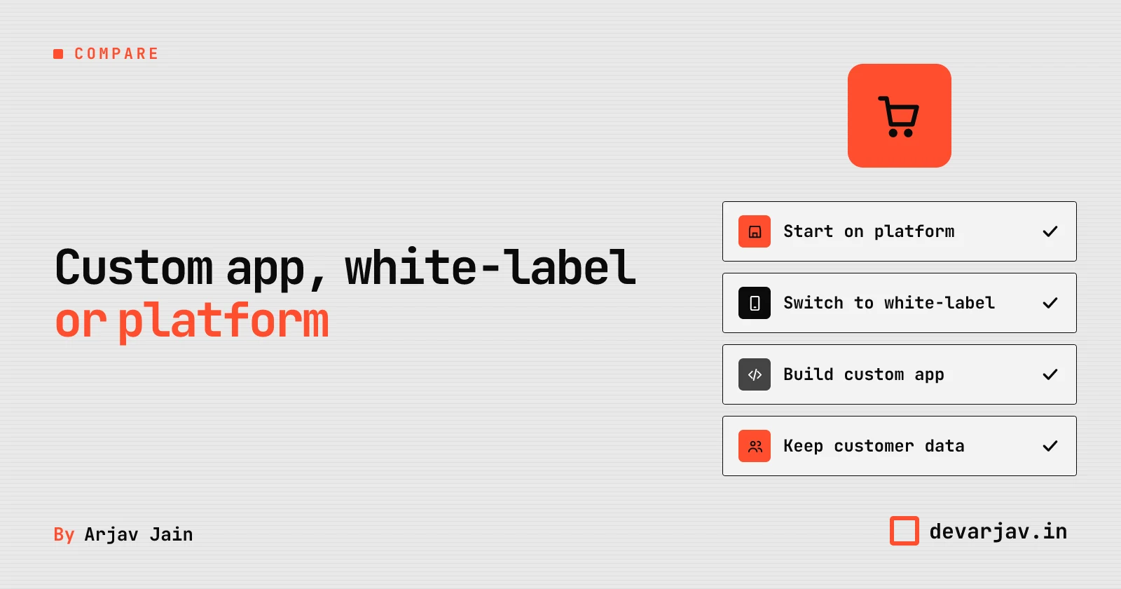Three app paths for food businesses: platform, white-label, custom