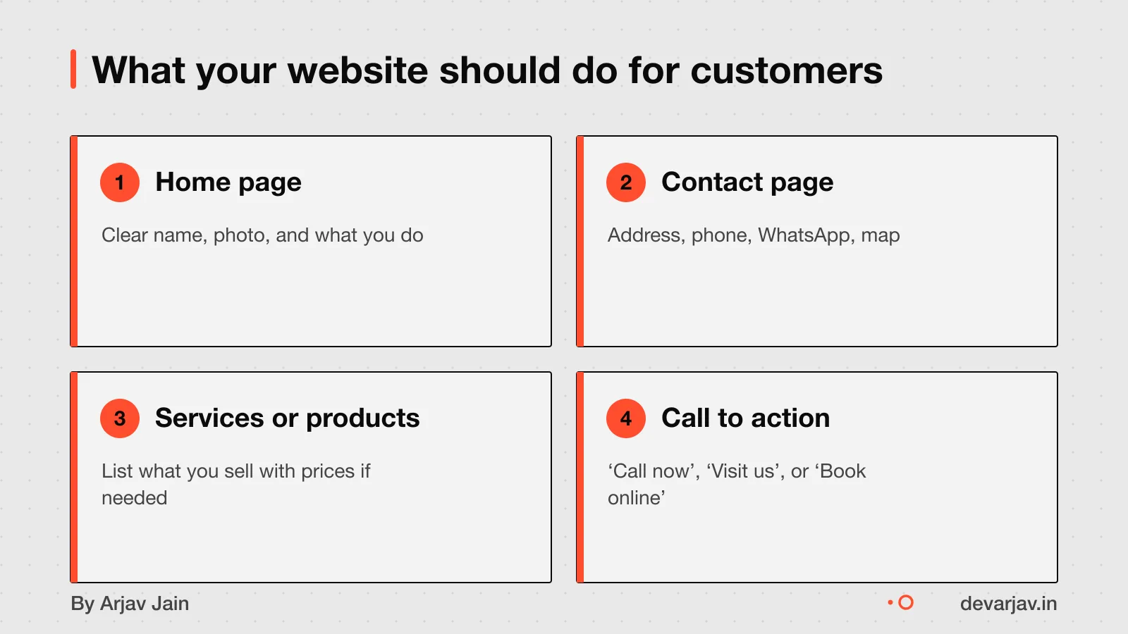 A shop owner shows a customer the business website on a phone